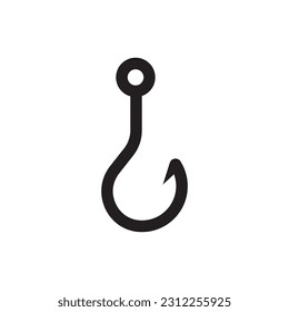 Barbed fish hook vector icon. Fishing hook flat sign design. Fish hook symbol pictogram. UX UI icon