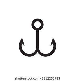 Barbed fish hook vector icon. Fishing hook flat sign design. Fish hook symbol pictogram. UX UI icon