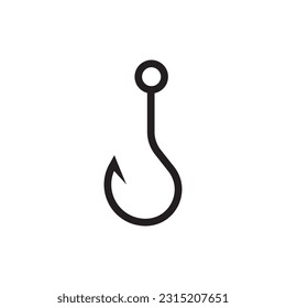 Barbed fish hook vector icon. Fishing hook flat sign design. Fish hook symbol pictogram. UX UI icon