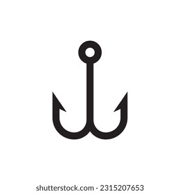 Barbed fish hook vector icon. Fishing hook flat sign design. Fish hook symbol pictogram. UX UI icon