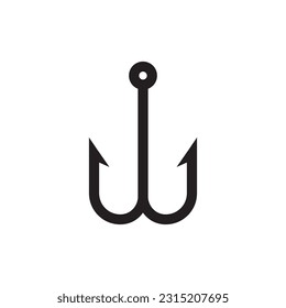 Barbed fish hook vector icon. Fishing hook flat sign design. Fish hook symbol pictogram. UX UI icon