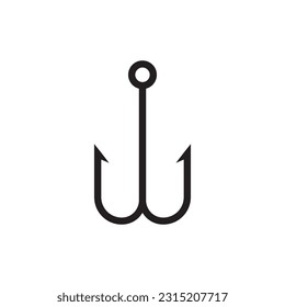Barbed fish hook vector icon. Fishing hook flat sign design. Fish hook symbol pictogram. UX UI icon