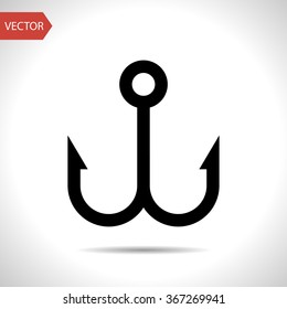 Barbed Fish Hook Vector Icon