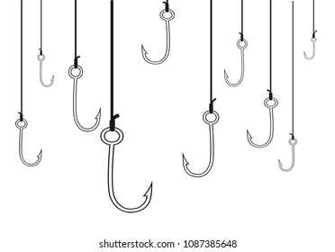 barbed fishing hook icons