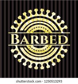 Barbed gold badge or emblem