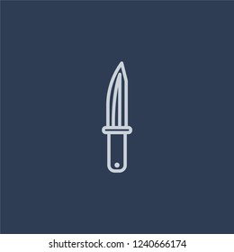 Barbed icon. Barbed linear design concept from Army collection. Simple element vector illustration on dark blue background.