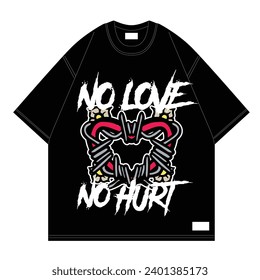 barbed love shape design shirt streetwear