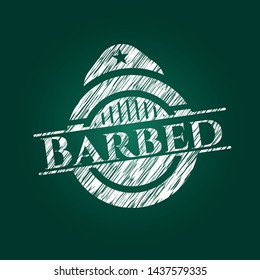 Barbed on blackboard. Vector Illustration. Detailed.