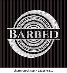 Barbed silvery emblem or badge