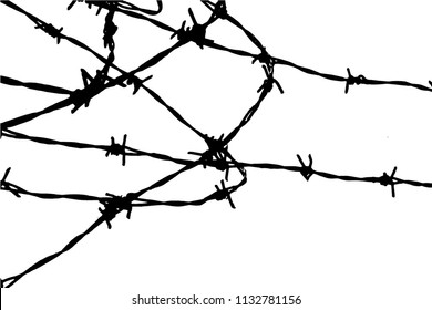 Barbed Wire Background Vector Fence Illustration Stock Vector (Royalty ...