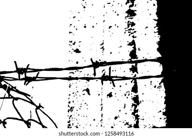 Barbed wire background. Vector fence illustration isolated on white. silhouette of the barbed wire. vector of wired fence.
