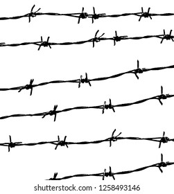 Barbed Wire Background Vector Fence Illustration Stock Vector (Royalty ...