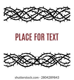 Barbed wire border design with place for text on white background icon