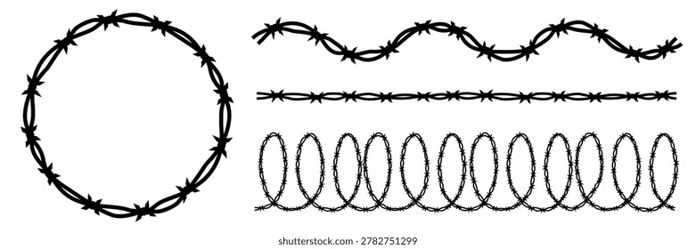 barbed wire brush. barbwire vector