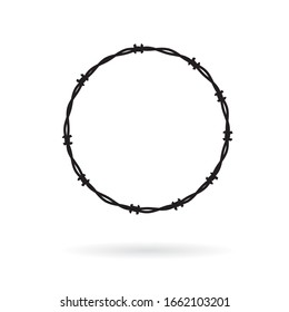 barbed wire circle icon- vector illustration