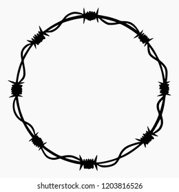 Barbed Wire in Circle Shape Background.