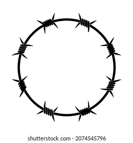
Barbed Wire of Circle Shape. Vector Silhouette svg