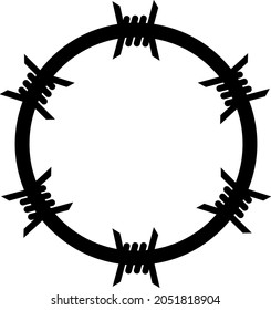 Barbed wire circle vector illustration. Flat illustration iconic design of barbed wire circle, isolated on a white background.