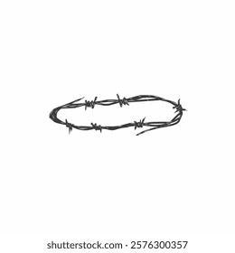 Barbed wire circle vector illustration, perfect for gothic and rebellious themes