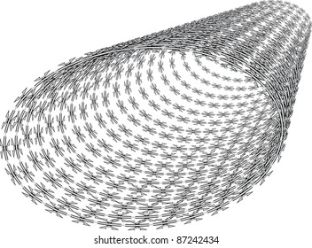 barbed wire in coils