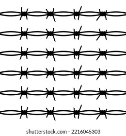 Barbed wire collection isolated on white background.Barbed wire set