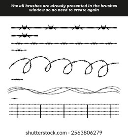 Barbed wire collection isolated on a white background vector illustration