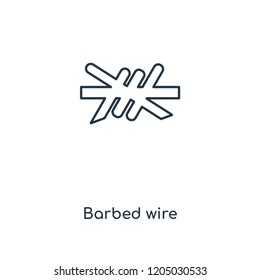 Barbed wire concept line icon. Linear Barbed wire concept outline symbol design. This simple element illustration can be used for web and mobile UI/UX.