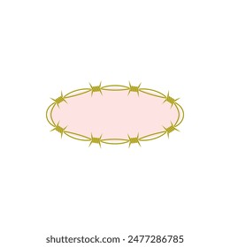 Barbed Wire Ellipse Frame Illustration