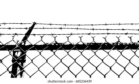 barbed wire fence