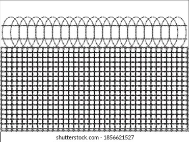 Barbed wire fence of a border.