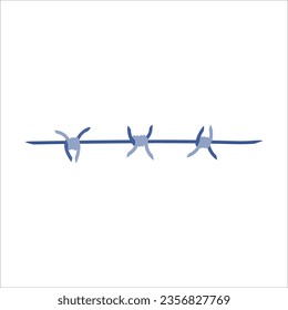 Barbed wire fence border frame illustration. Sharp thorns of barbwire barrier zone. Protection and security concept. Vector illustration.