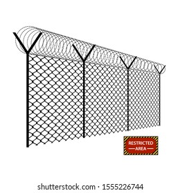 barbed wire fence vector illustration