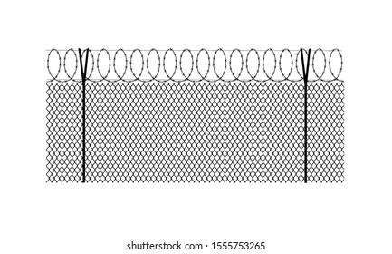 barbed wire fence vector illustration