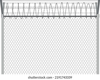 Barbed wire fence vector image