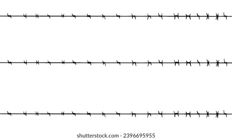 Barbed wire. Barbed wire graphic sign. Not a symbol of freedom. Vector illustration.