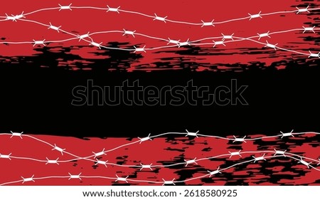 Barbed Wire Grunge Frame Design with Colorful Brush Strokes. Graphic design elements and resources vector art