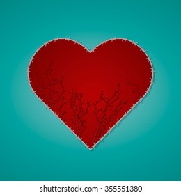 Barbed wire heart