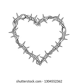Barbed Wire Heart Isolated Vector Object Stock Vector (Royalty Free ...