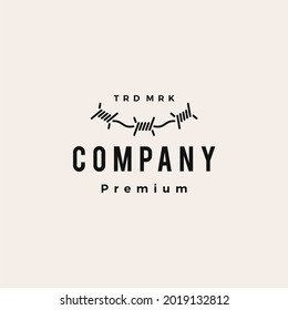 barbed wire hipster vintage logo vector icon illustration