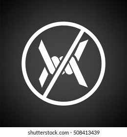 Barbed wire icon. Black background with white. Vector illustration.