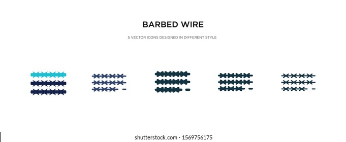 barbed wire icon in different style vector illustration. two colored and black barbed wire vector icons designed in filled, outline, line and stroke style can be used for web, mobile, ui