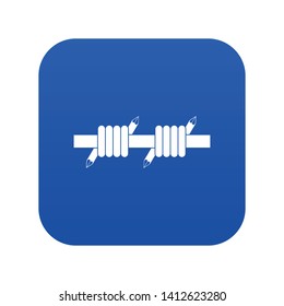 Barbed wire icon digital blue for any design isolated on white vector illustration