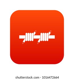 Barbed wire icon digital red for any design isolated on white vector illustration