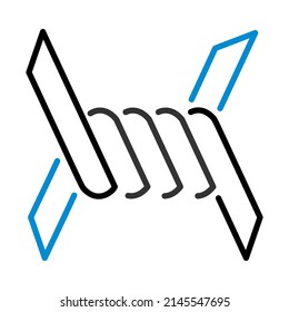 Barbed Wire Icon. Editable Bold Outline With Color Fill Design. Vector Illustration.