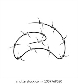 Icono de alambre de púas, Icono de alambre de vallas Ilustración de arte