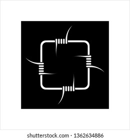 Barbed Wire Icon, Fence Wire Icon Vector Art Illustration