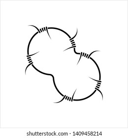 Icono de alambre de púas, Icono de alambre de vallas Ilustración de arte