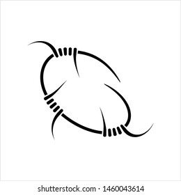 Barbed Wire Icon, Fence Wire Icon Vector Art Illustration