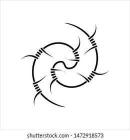 Barbed Wire Icon, Fence Wire Icon Vector Art Illustration