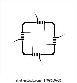Icono de alambre de púas, Icono de alambre de vallas Ilustración de arte